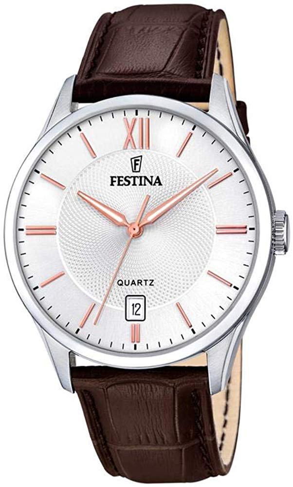 Festina Herrklocka F20426-4 Classic Vit/Läder Ø43 mm - Festina