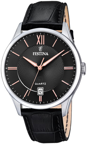 Festina Herrklocka F20426-6 Classic Svart/Läder Ø43 mm - Festina