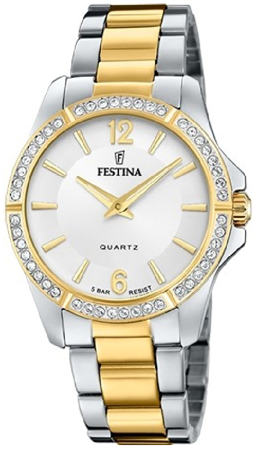 Festina Damklocka F20594-1 Mademoiselle Silverfärgad/Gulguldtonat - Festina