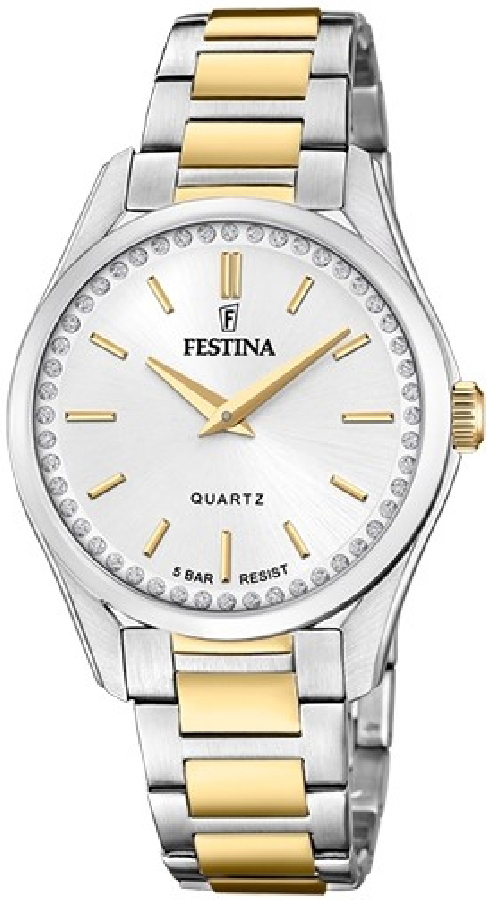 Festina Damklocka F20619-1 Mademoiselle Silverfärgad/Gulguldtonat - Festina