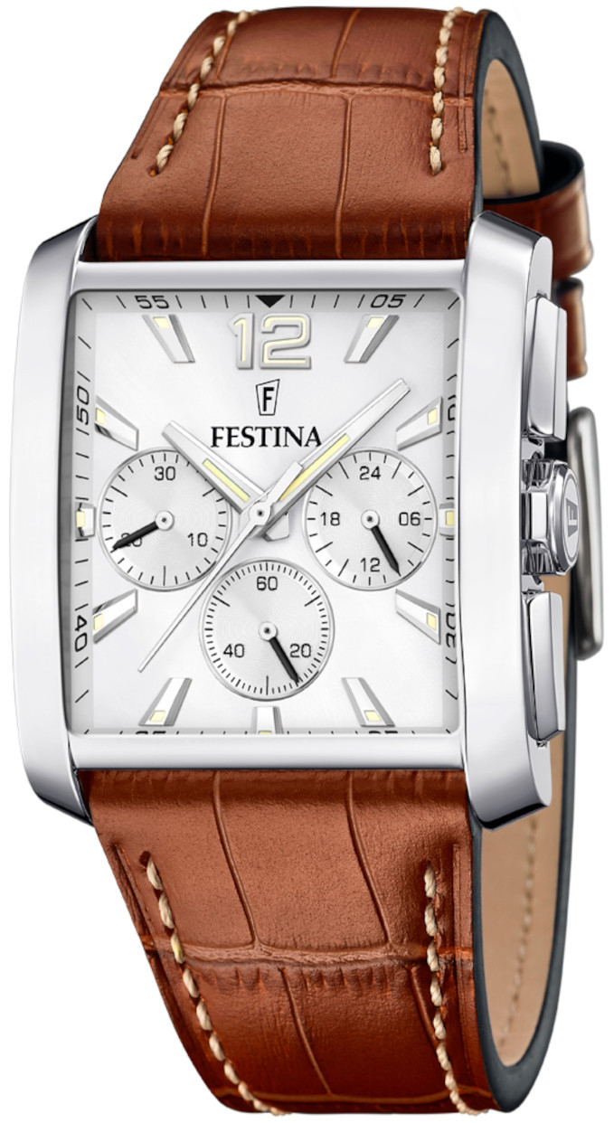 Festina Herrklocka F20636-1 Timeless Silverfärgad/Läder - Festina