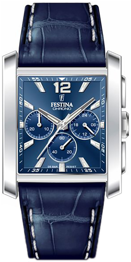 Festina Herrklocka F20636-2 Timeless Blå/Läder