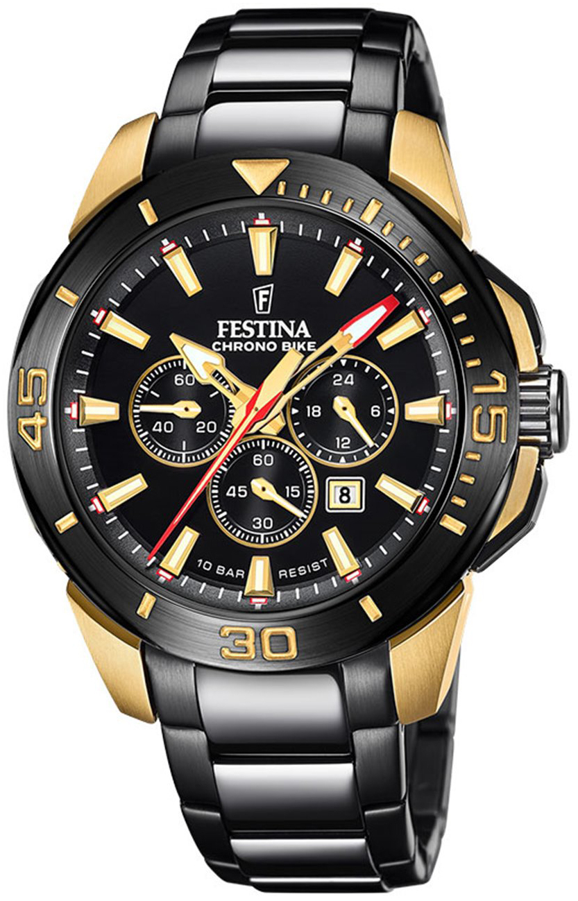 Festina Herrklocka F20644-1 Chrono Bike Svart/Stål Ø47 mm - Festina