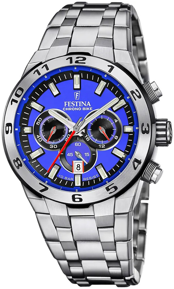 Festina Herrklocka F20670-3 Chrono Bike Blå/Stål Ø44.5 mm - Festina