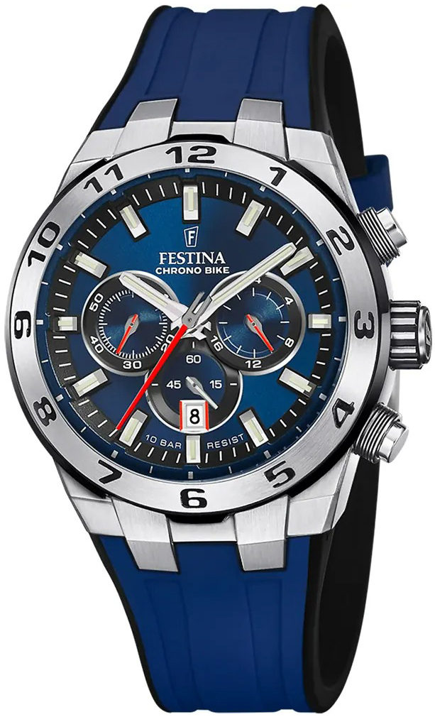Festina Herrklocka F20671-1 Chrono Bike Blå/Gummi Ø44.5 mm
