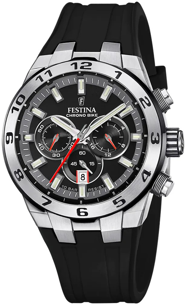 Festina Herrklocka F20671-6 Chrono Bike Svart/Gummi Ø44.5 mm