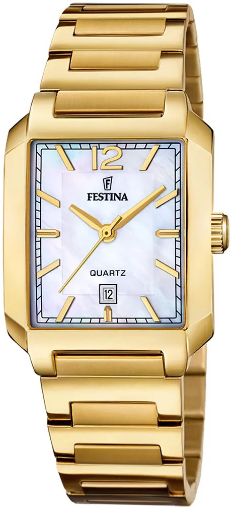 Festina Damklocka F20680-2 Classic Vit/Gulguldtonat stål - Festina