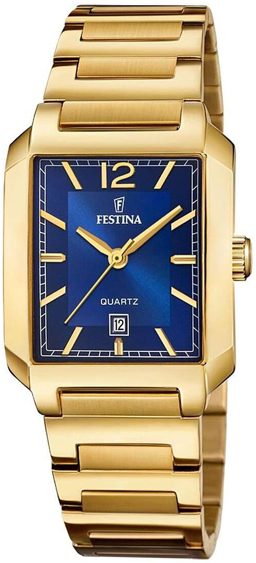 Festina Damklocka F20680-3 Classic Blå/Gulguldtonat stål
