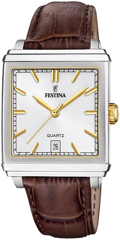 Festina Herrklocka F20681-4 Classic Silverfärgad/Läder