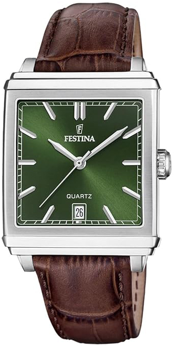 Festina Herrklocka F20681-7 Classic Grön/Läder