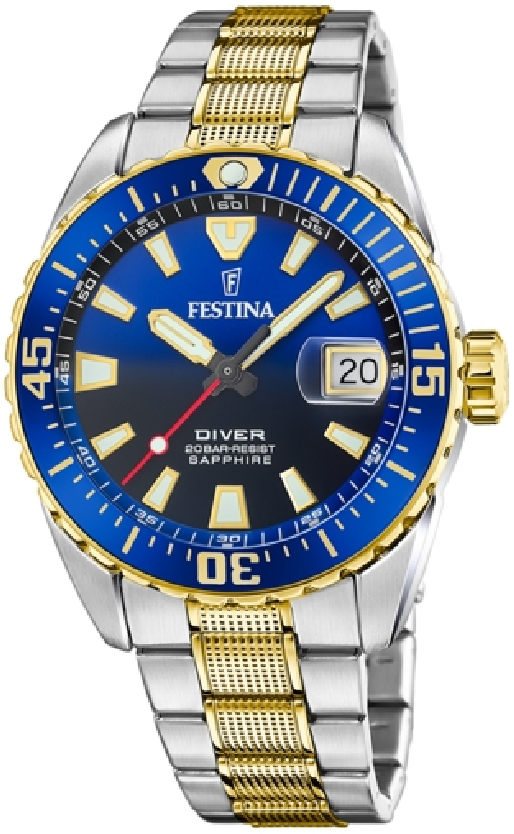 Festina Herrklocka F20706-1 The Original Flerfärgad/Gulguldtonat