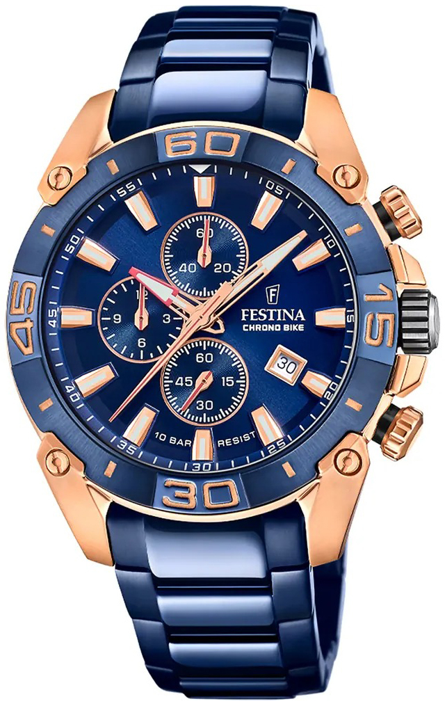 Festina Herrklocka F20711-1 Chrono Bike Blå/Stål Ø45.5 mm