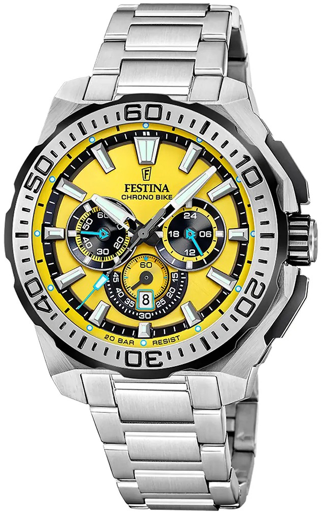 Festina Herrklocka F20724-4 Chrono Bike Gul/Stål Ø45.5 mm
