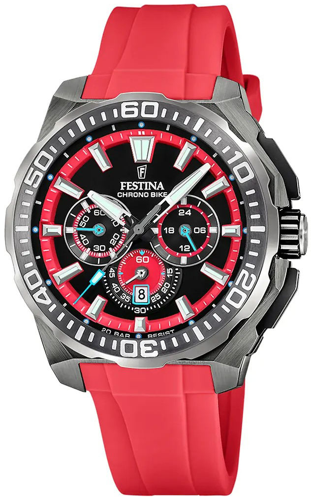 Festina Herrklocka F20725-5 Chrono Bike Svart/Gummi Ø45.5 mm