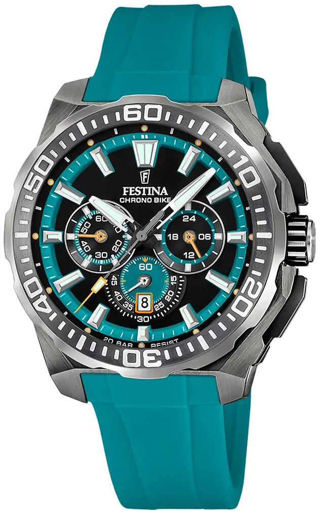 Festina Herrklocka F20725-6 Chrono Bike Svart/Gummi Ø45.5 mm