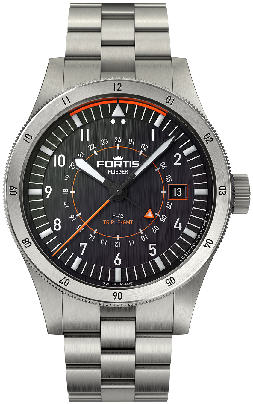 Fortis Herrklocka F4260000 Flieger Svart/Titan Ø43 mm - Fortis