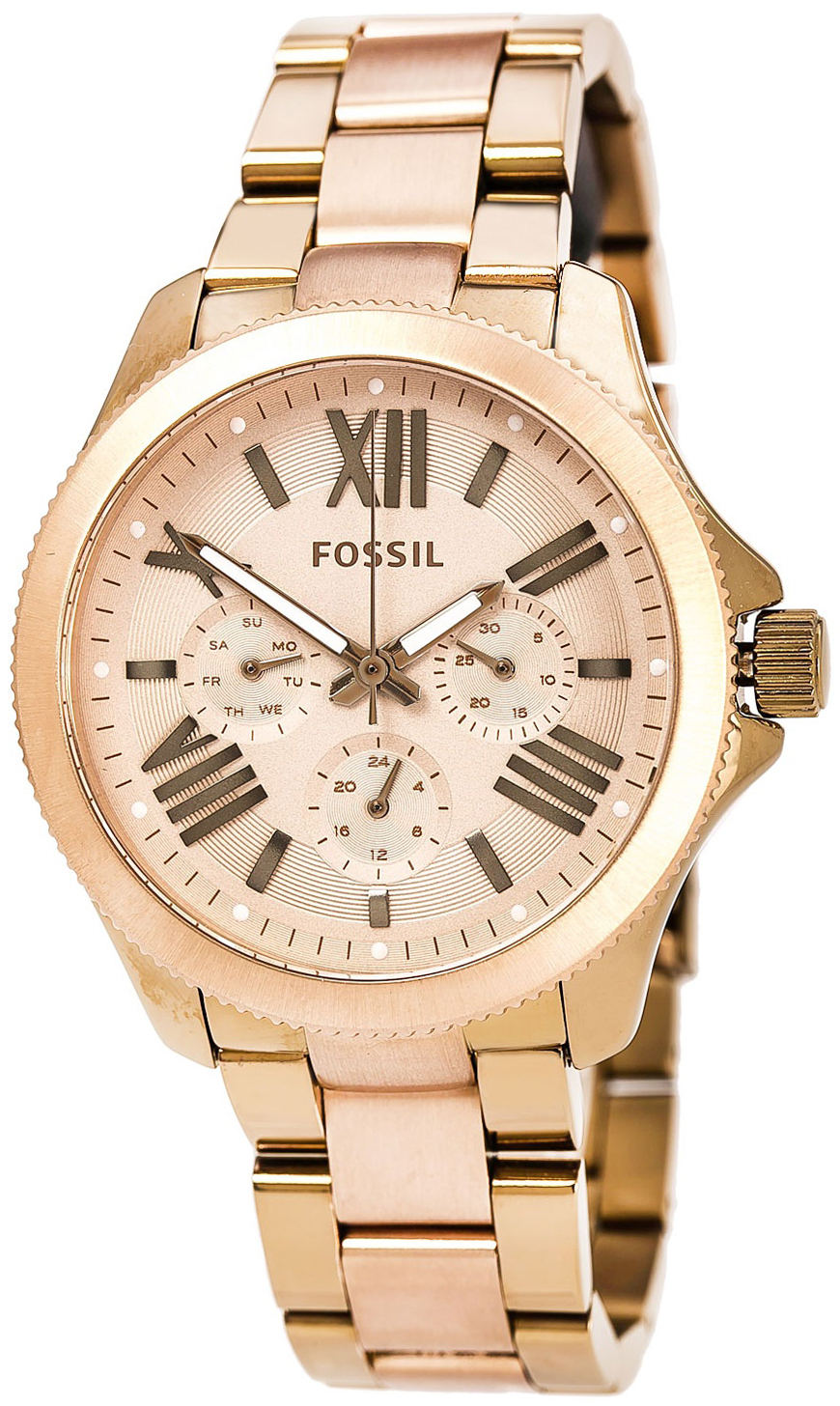 Fossil Herrklocka AM4634 Cecile Beige/Roséguldstonat stål Ø40 mm - Fossil