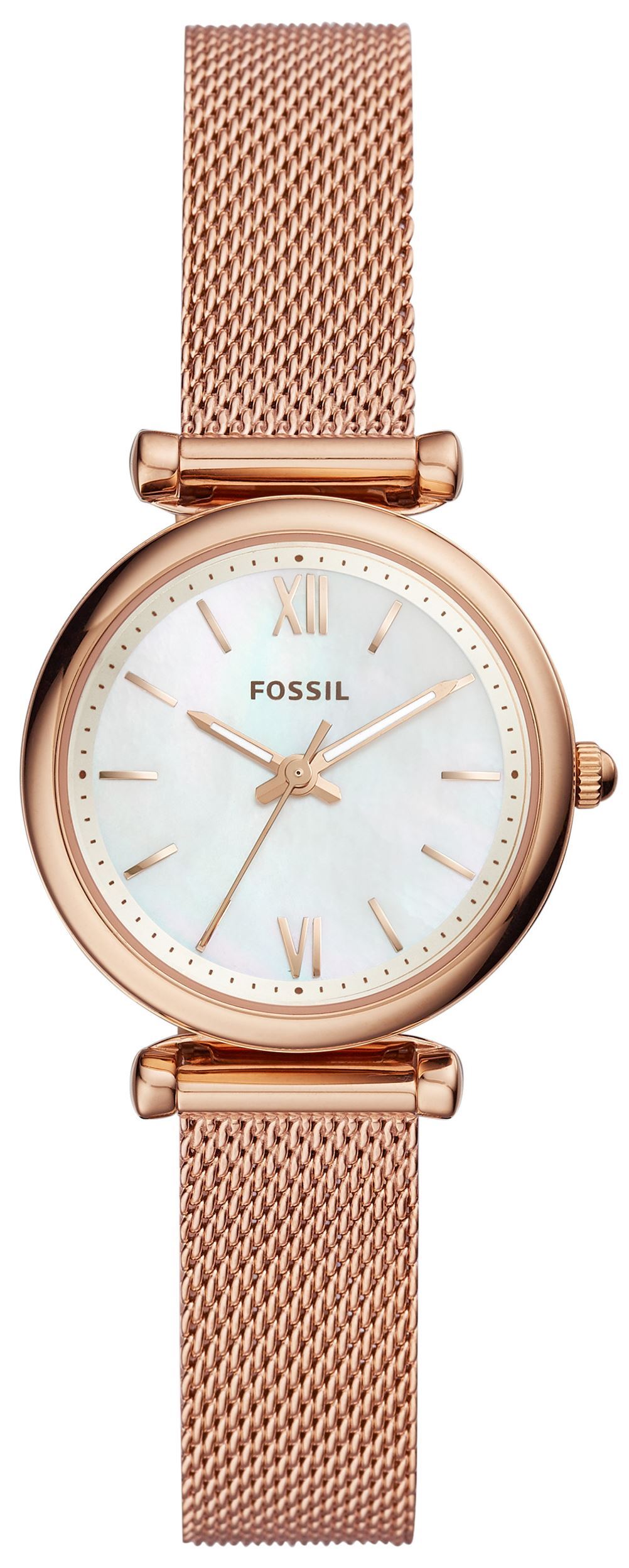 Fossil Damklocka ES4433 Carlie Mini Vit/Roséguldstonat stål Ø28 mm - Fossil