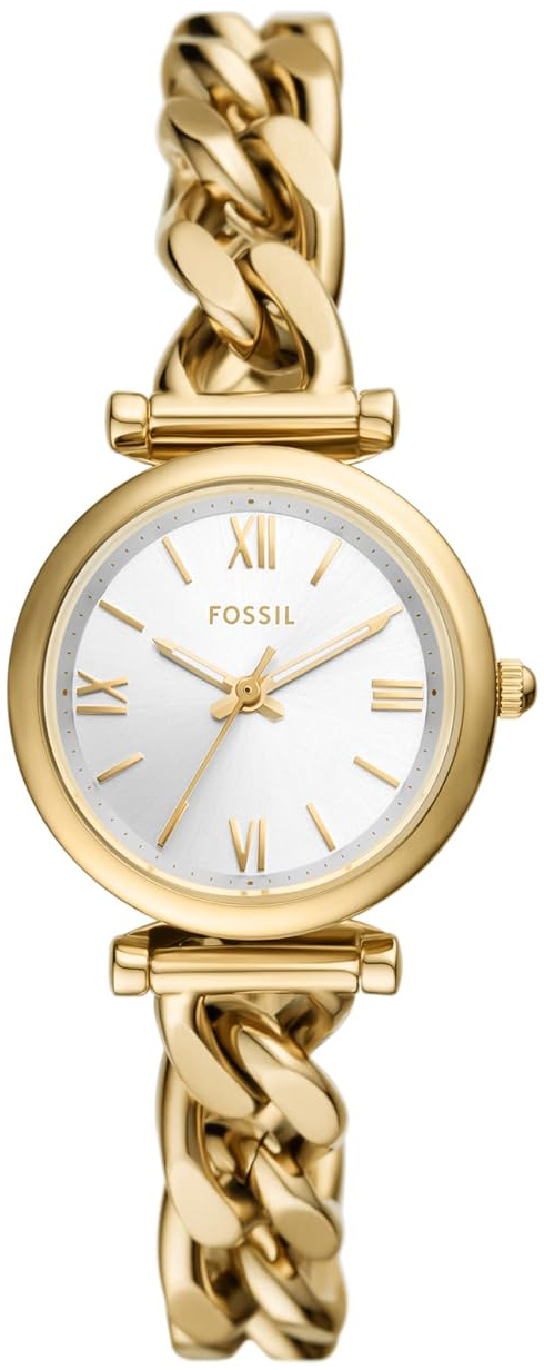 Fossil Damklocka ES5329 Carlie Silverf&auml;rgad/Gulguldtonat st&aring;l &Oslash;28
