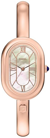 Fossil Damklocka ES5472 Sloan Vit/Ros&eacute;guldstonat st&aring;l &Oslash;25 mm