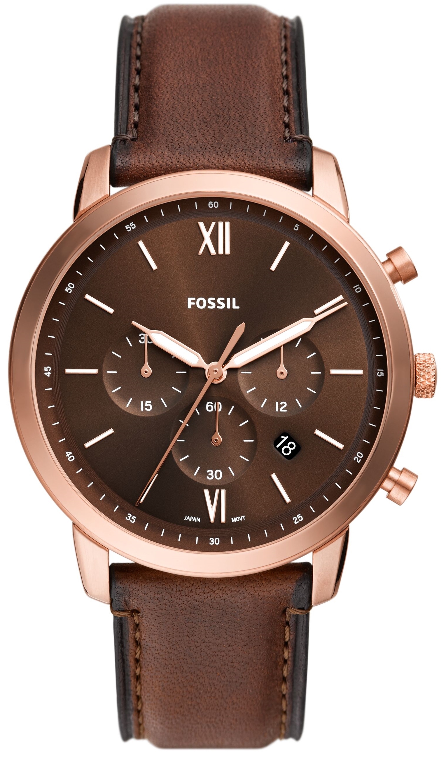 Fossil Herrklocka FS6026 Neutra Brun/Läder Ø44 mm