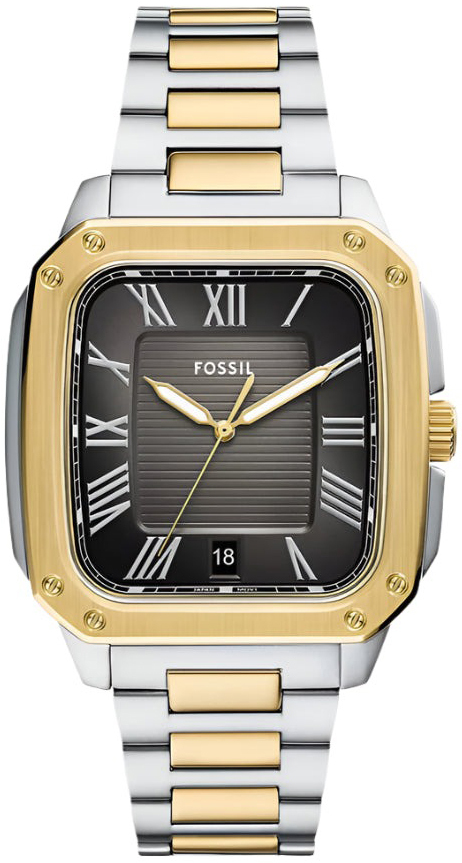 Fossil Herrklocka FS6123 Crosby Grå/Gulguldtonat stål - Fossil