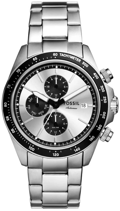 Fossil Herrklocka FS6124 Autocross Silverf&auml;rgad/St&aring;l &Oslash;42 mm