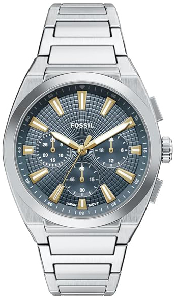 Fossil Herrklocka FS6154 Everett Bl&aring;/St&aring;l &Oslash;44 mm