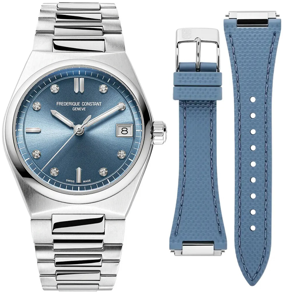 Frederique Constant Damklocka FC-240LND2NH26B Highlife Blå/Gummi - Frederique Constant