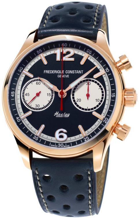 Frederique Constant Herrklocka FC-397HN5B4 Vintage Rally Bl&aring;/L&auml;der