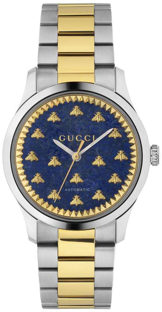 Gucci YA1264129 G-Timeless Blå/18 karat gult guld Ø38 mm - Gucci