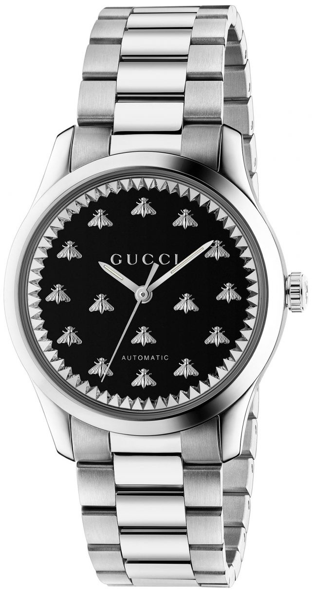 Gucci YA1264130 G-Timeless Svart/Stål Ø38 mm - Gucci