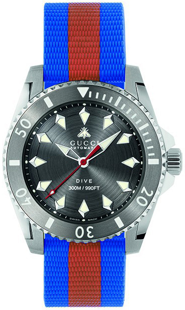 Gucci YA136352 Dive Grå/Gummi Ø40 mm - Gucci