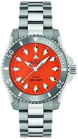 Gucci YA136355 Dive Orange/Stål Ø40 mm - Gucci