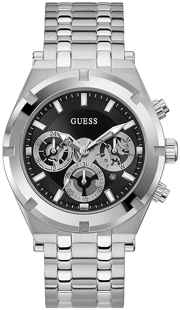 Guess Herrklocka GW0260G1 Continental Svart/Stål Ø44 mm - Guess