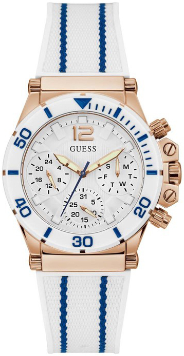 Guess Damklocka GW0406L2 Co-Pilot Vit/Gummi Ø39 mm - Guess
