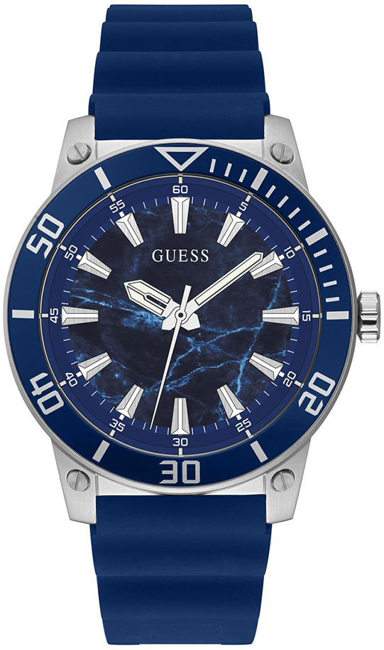 Guess Herrklocka GW0420G1 Blå/Gummi Ø46 mm - Guess