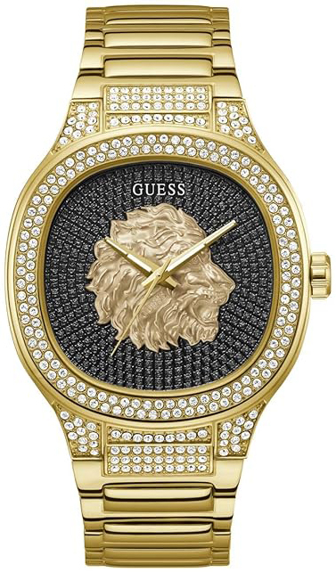 Guess Herrklocka GW0593G1 Svart/Gulguldtonat stål Ø45 mm - Guess