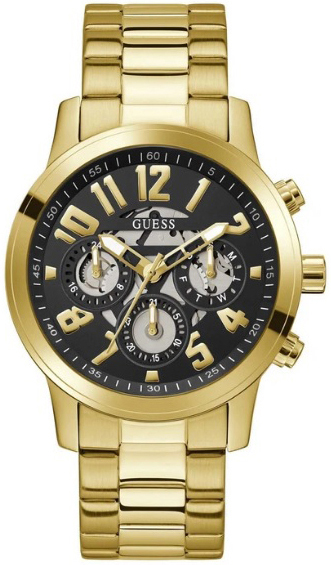 Guess Herrklocka GW0627G2 Parker Svart/Gulguldtonat stål Ø44 mm - Guess