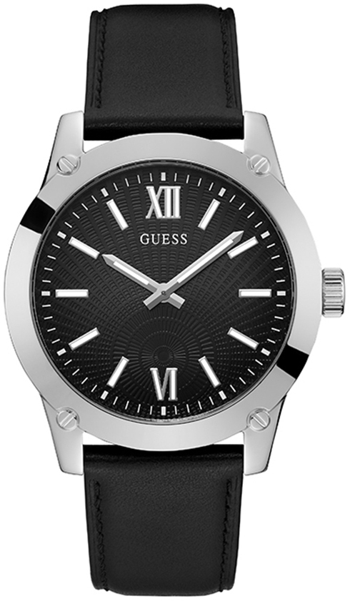 Guess Herrklocka GW0630G1 Crescent Svart/Läder Ø44 mm - Guess