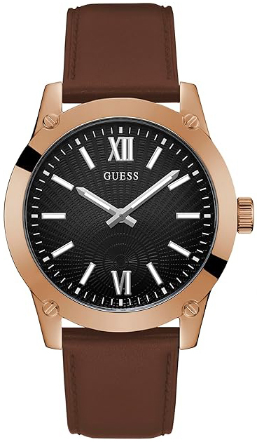 Guess Herrklocka GW0630G3 Crescent Svart/Läder Ø44 mm - Guess