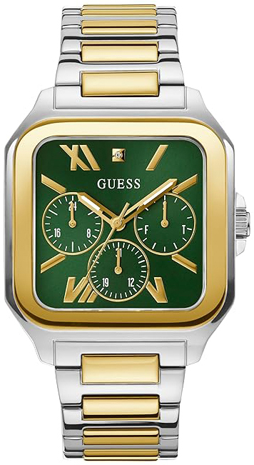 Guess Herrklocka GW0631G1 Multifunction Grön/Gulguldtonat stål - Guess