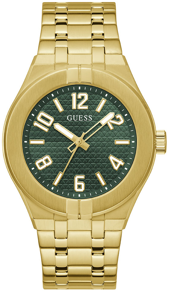 Guess Herrklocka GW0661G2 Escape Grön/Gulguldtonat stål Ø44 mm - Guess