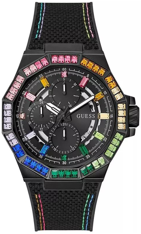 Guess Herrklocka GW0701G1 Energy Svart/Gummi Ø45 mm - Guess