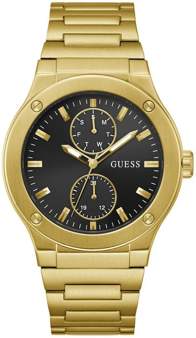 Guess Herrklocka GW0795G4 Jet Svart/Gulguldtonat stål Ø45 mm - Guess