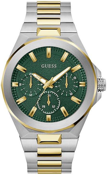 Guess Herrklocka GW0798G3 Dashboard Grön/Gulguldtonat stål Ø46 mm - Guess
