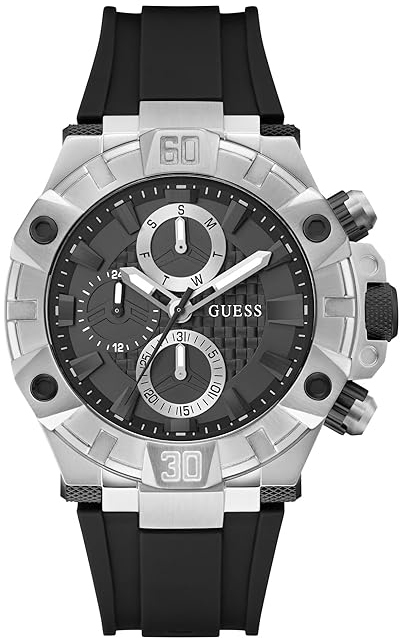 Guess Herrklocka GW0802G1 Sport Svart/Gummi Ø46 mm