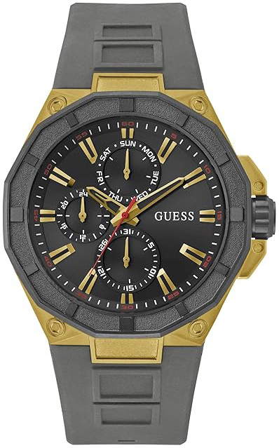Guess Herrklocka GW0803G1 Tri Luxe Grå/Gummi Ø46 mm - Guess
