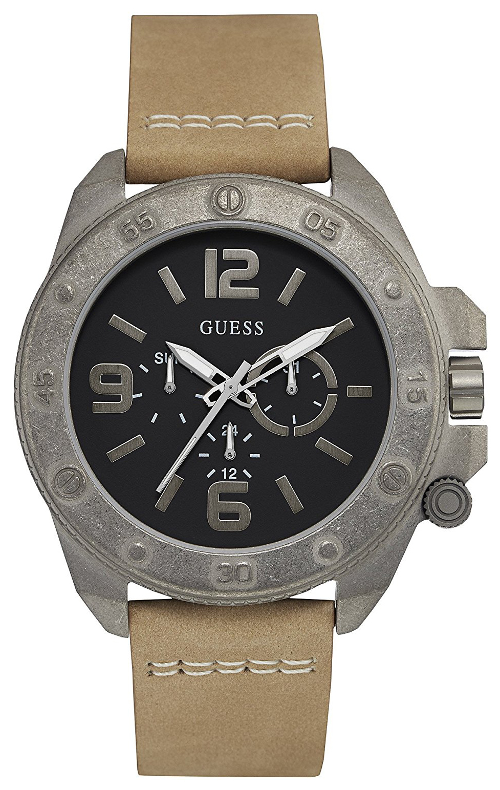 Guess Herrklocka W0659G4 Viper Svart/Läder Ø45 mm - Guess