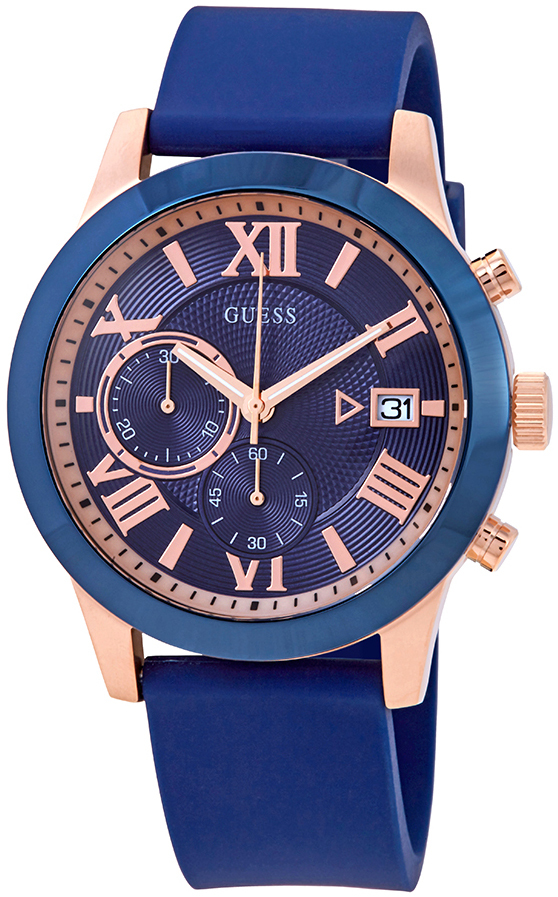 Guess Herrklocka W1055G2 Blå/Gummi Ø44.5 mm - Guess